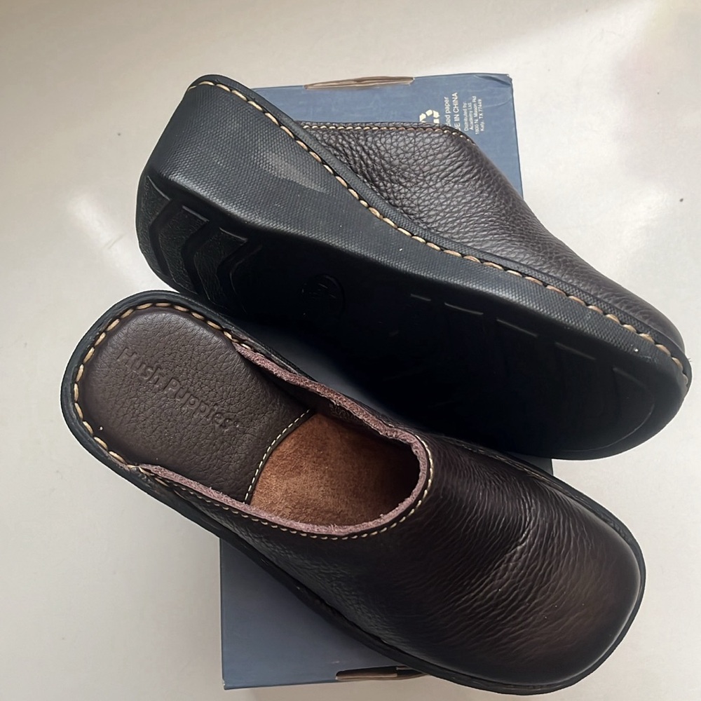 Hush Puppies Brown Leather Slip-On Loafers